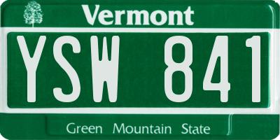 VT license plate YSW841