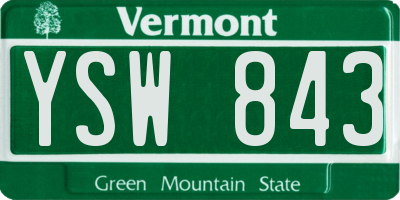 VT license plate YSW843
