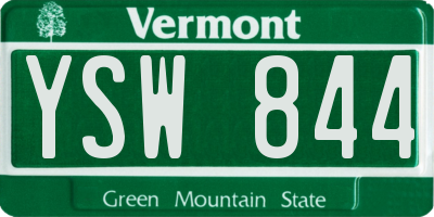 VT license plate YSW844