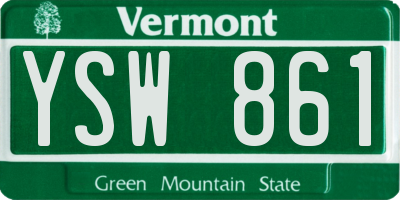 VT license plate YSW861