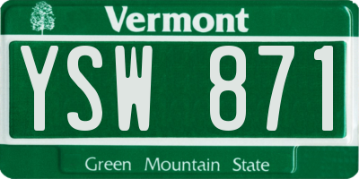 VT license plate YSW871