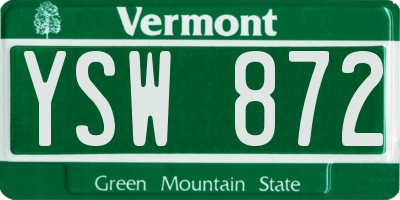 VT license plate YSW872