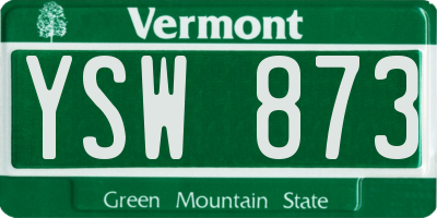 VT license plate YSW873
