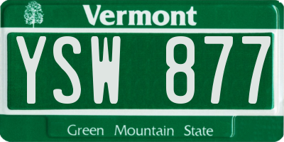 VT license plate YSW877
