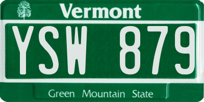 VT license plate YSW879