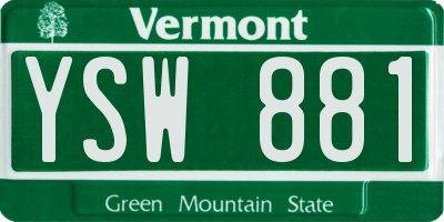 VT license plate YSW881