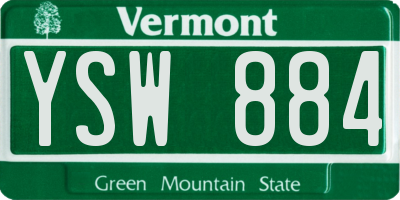 VT license plate YSW884