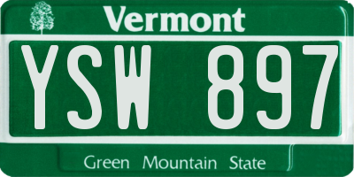 VT license plate YSW897
