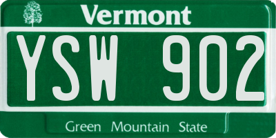 VT license plate YSW902
