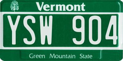VT license plate YSW904