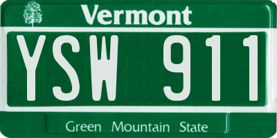 VT license plate YSW911