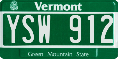 VT license plate YSW912