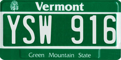 VT license plate YSW916
