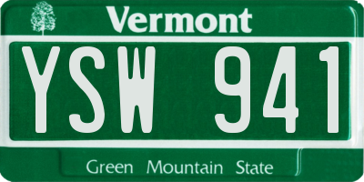 VT license plate YSW941