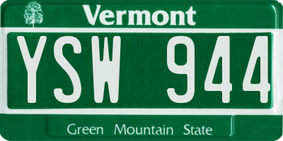 VT license plate YSW944