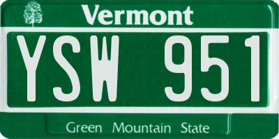 VT license plate YSW951