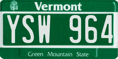VT license plate YSW964