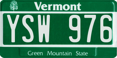 VT license plate YSW976