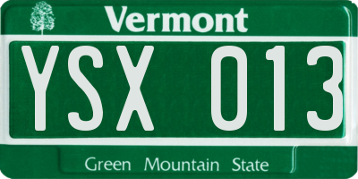 VT license plate YSX013