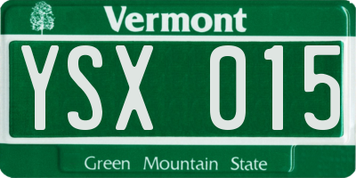 VT license plate YSX015