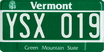 VT license plate YSX019