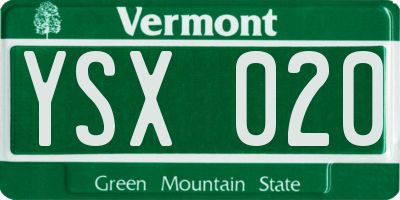 VT license plate YSX020
