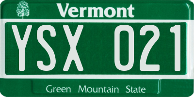 VT license plate YSX021