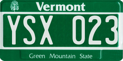 VT license plate YSX023