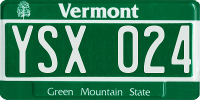 VT license plate YSX024