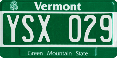 VT license plate YSX029