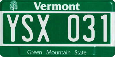 VT license plate YSX031