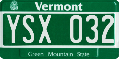 VT license plate YSX032