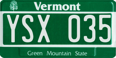 VT license plate YSX035