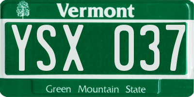 VT license plate YSX037
