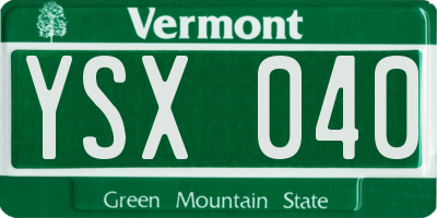 VT license plate YSX040