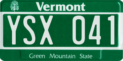 VT license plate YSX041