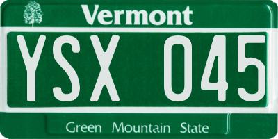 VT license plate YSX045