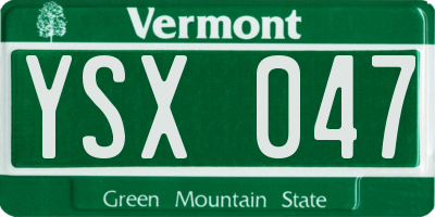 VT license plate YSX047