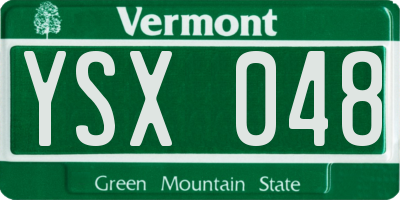 VT license plate YSX048