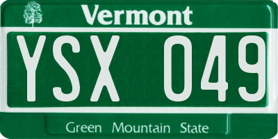 VT license plate YSX049