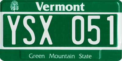 VT license plate YSX051