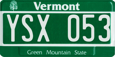 VT license plate YSX053