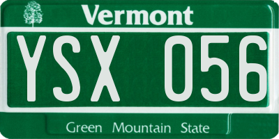 VT license plate YSX056