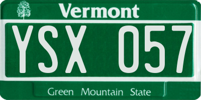 VT license plate YSX057
