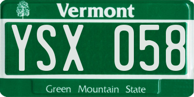 VT license plate YSX058