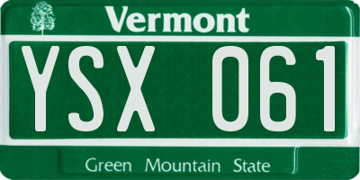 VT license plate YSX061