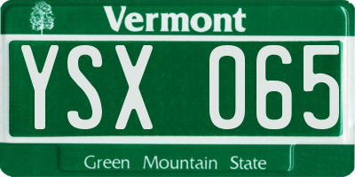 VT license plate YSX065