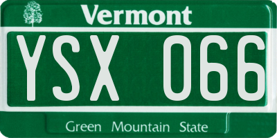 VT license plate YSX066