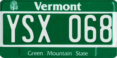 VT license plate YSX068