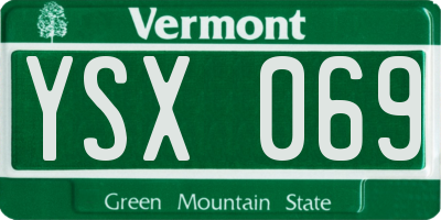 VT license plate YSX069